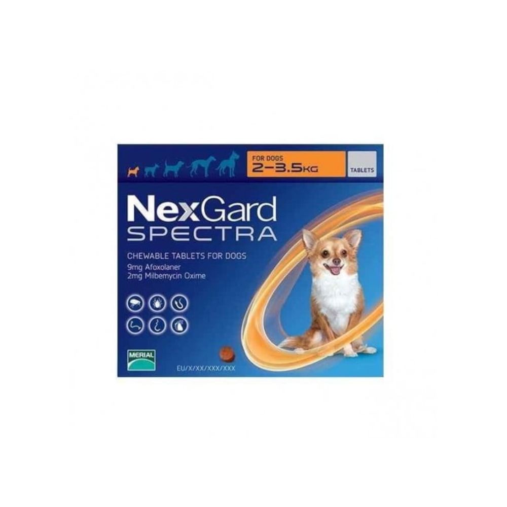 1 Tableta Para Pulgas y Garrapatas Nexgard Spectra (Perros 2-3,5 Kg)