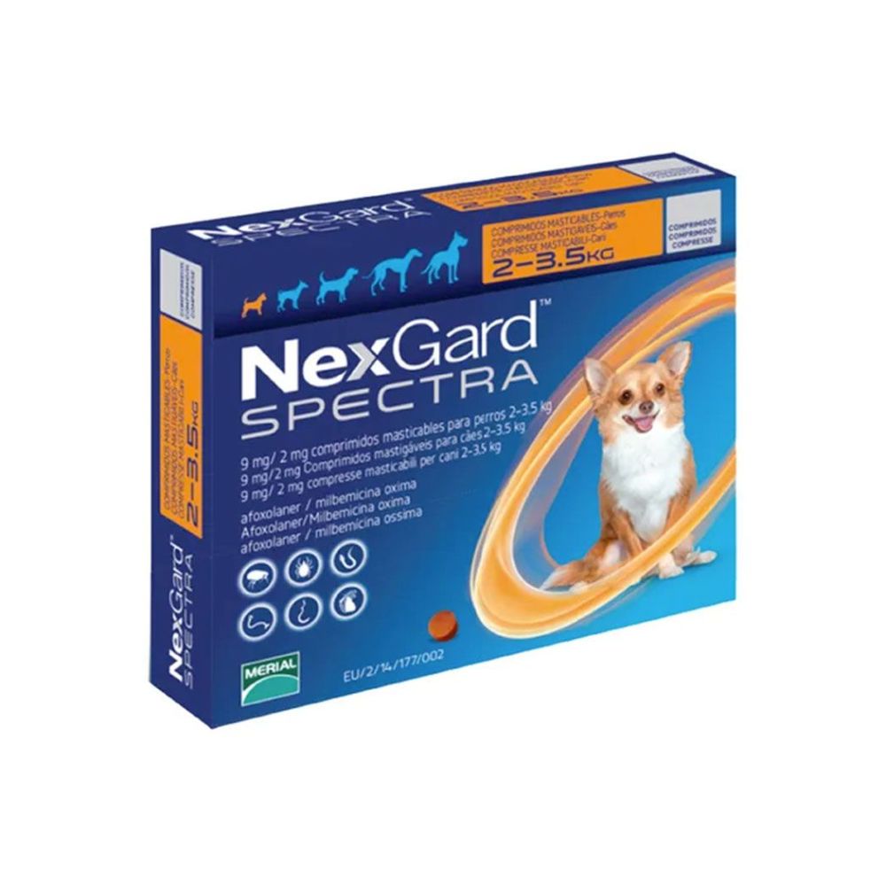 1 Tableta Para Pulgas y Garrapatas Nexgard Spectra (Perros 2-3,5 Kg)