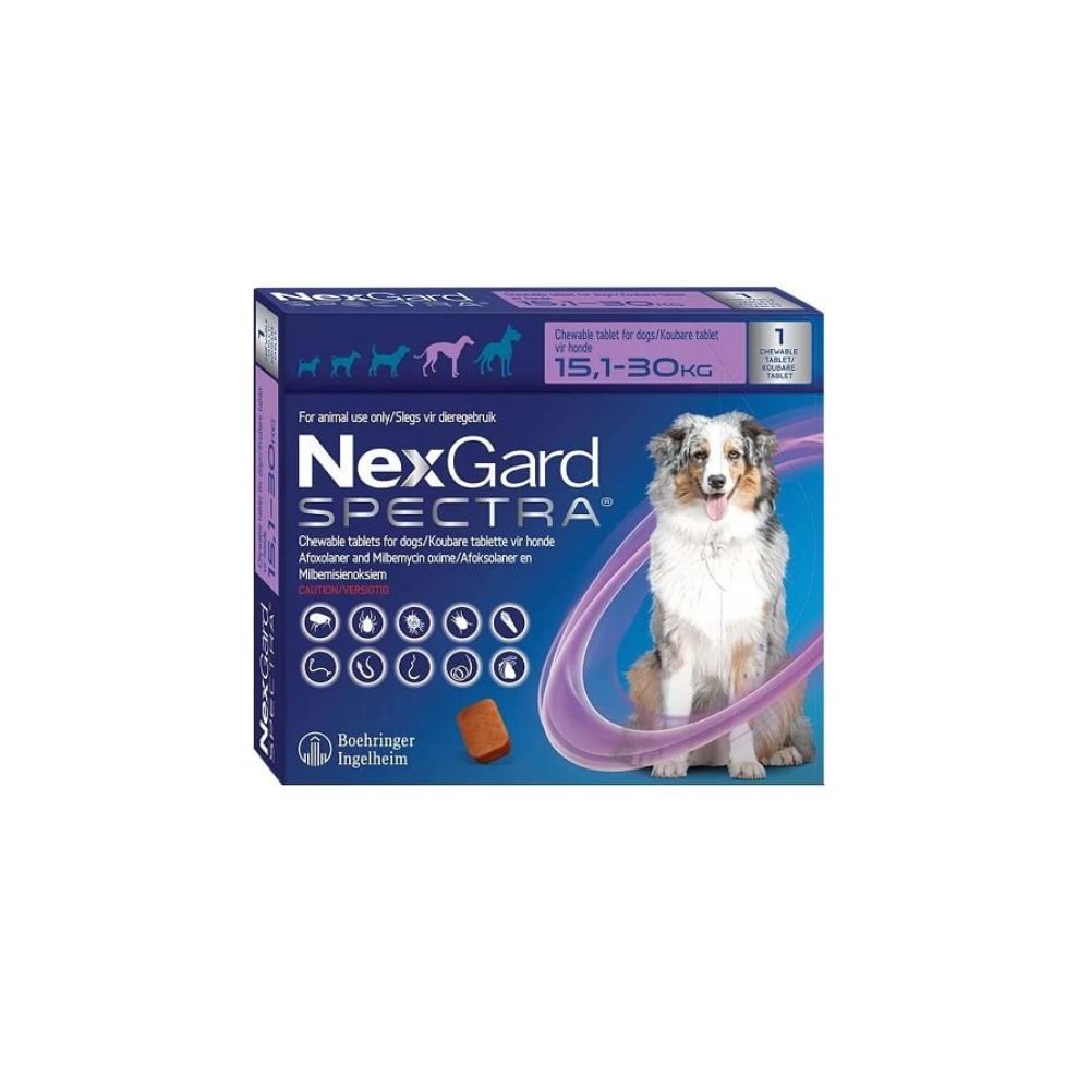 1 Tableta Para Pulgas y Garrapatas Nexgard Spectra (15.1-30KG)