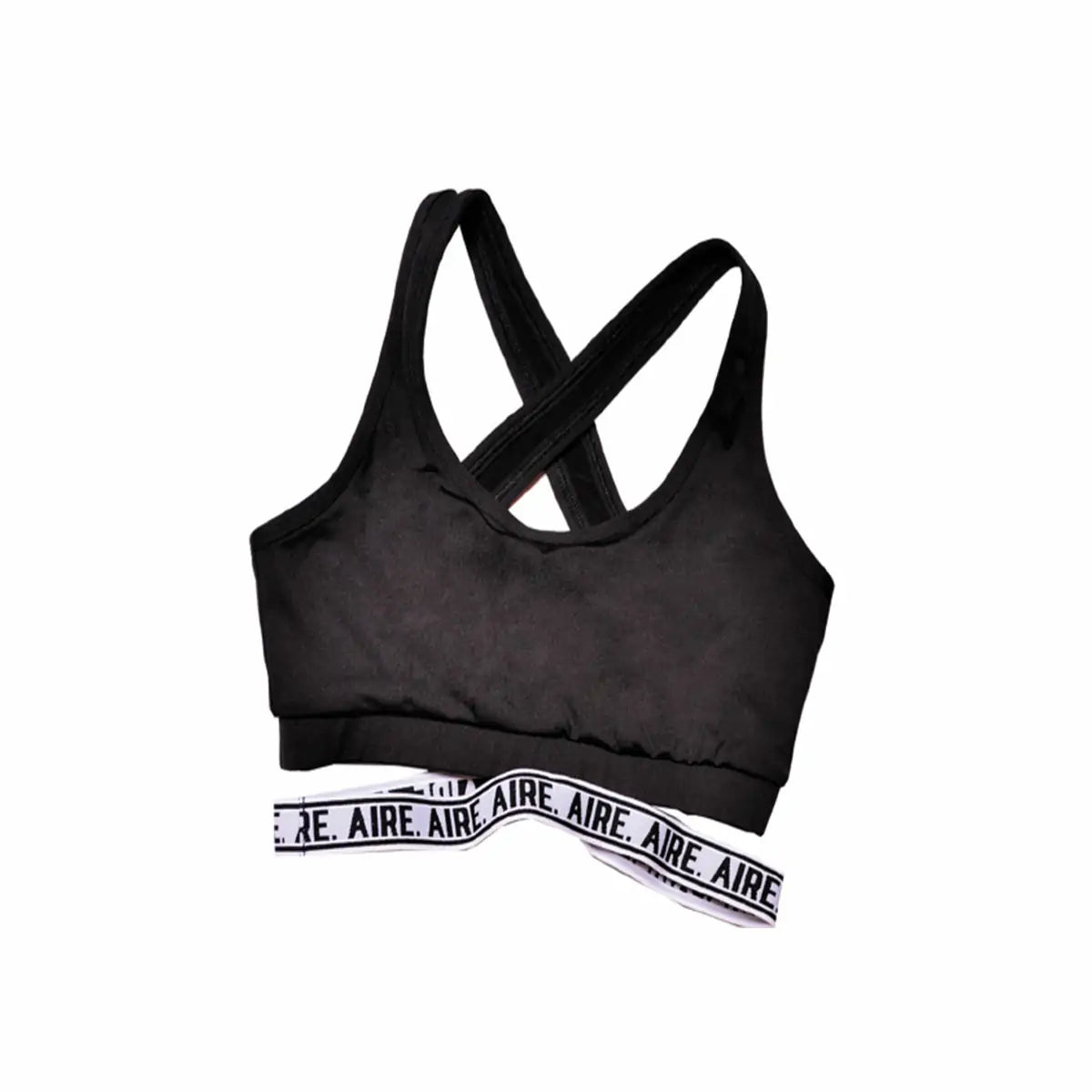 Sports Bra negro/elástico blanco