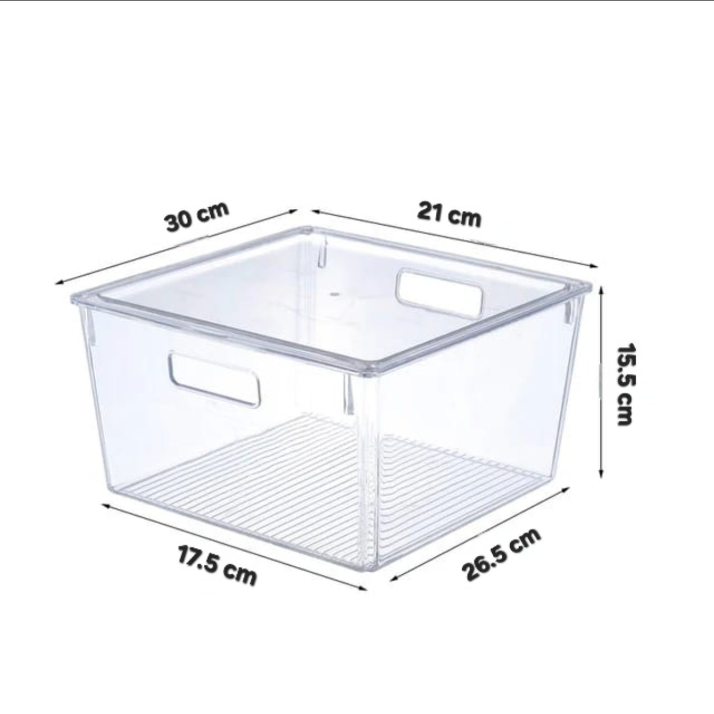 Caja organizadora grande de acrílico con fácil agarre