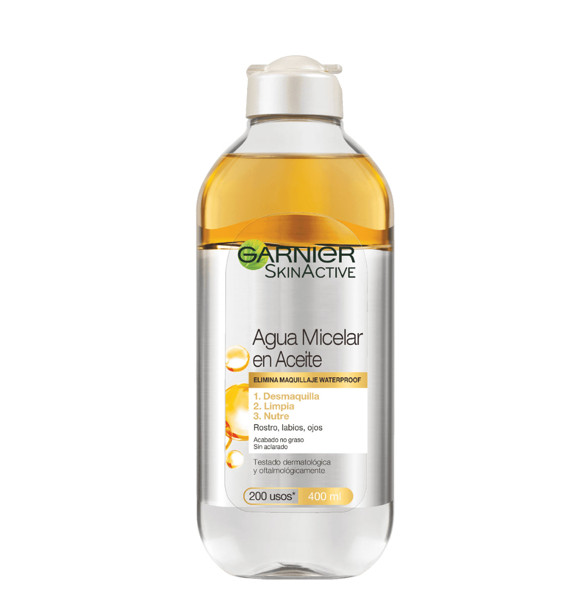 Agua Micelar Garnier en Aceite Bifásica 400 ml.