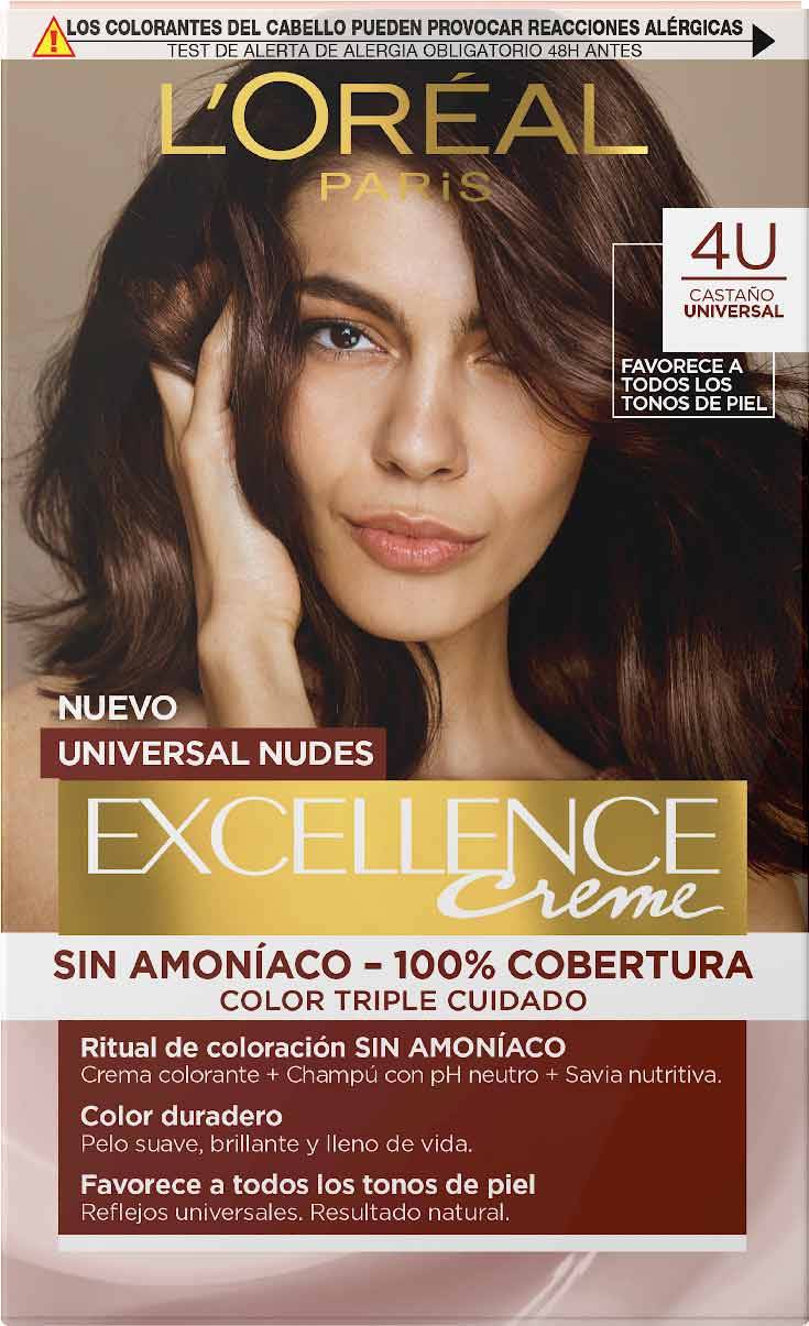 Tinte Loreal Excellence Nudes 4U Castaño