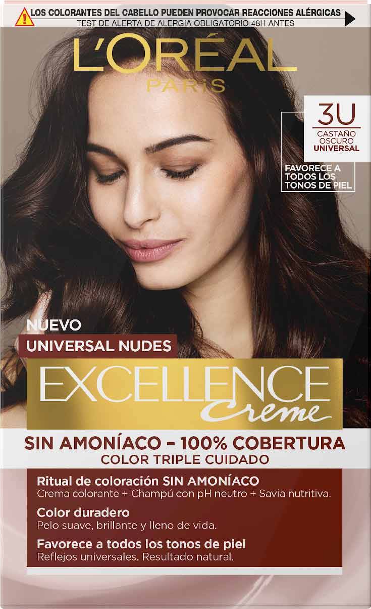 Tinte Loreal Excellence Nudes 3U Castaño Oscuro