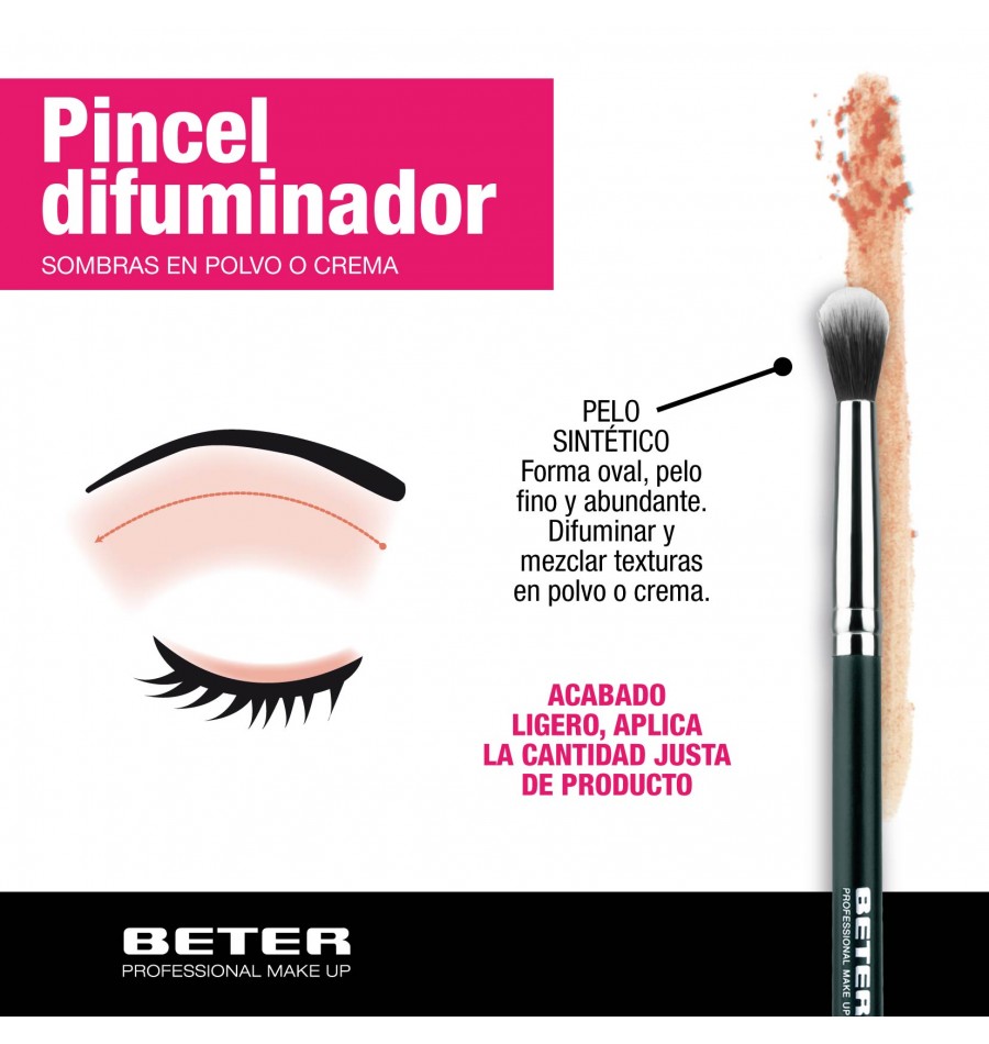 Pincel Difuminador de Sombras Beter Pelo Sintético