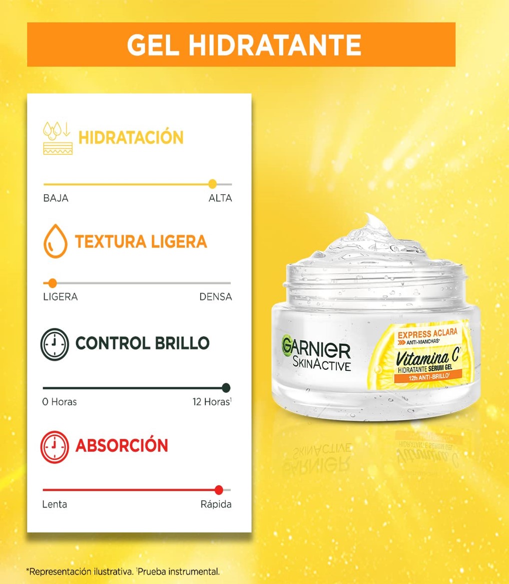 Garnier Serum Gel Hidratante Vitamina C Express Aclara de 50ml