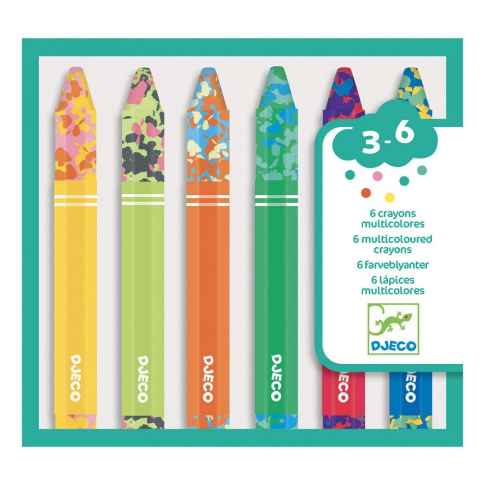 6 Crayones Multicolores Djeco