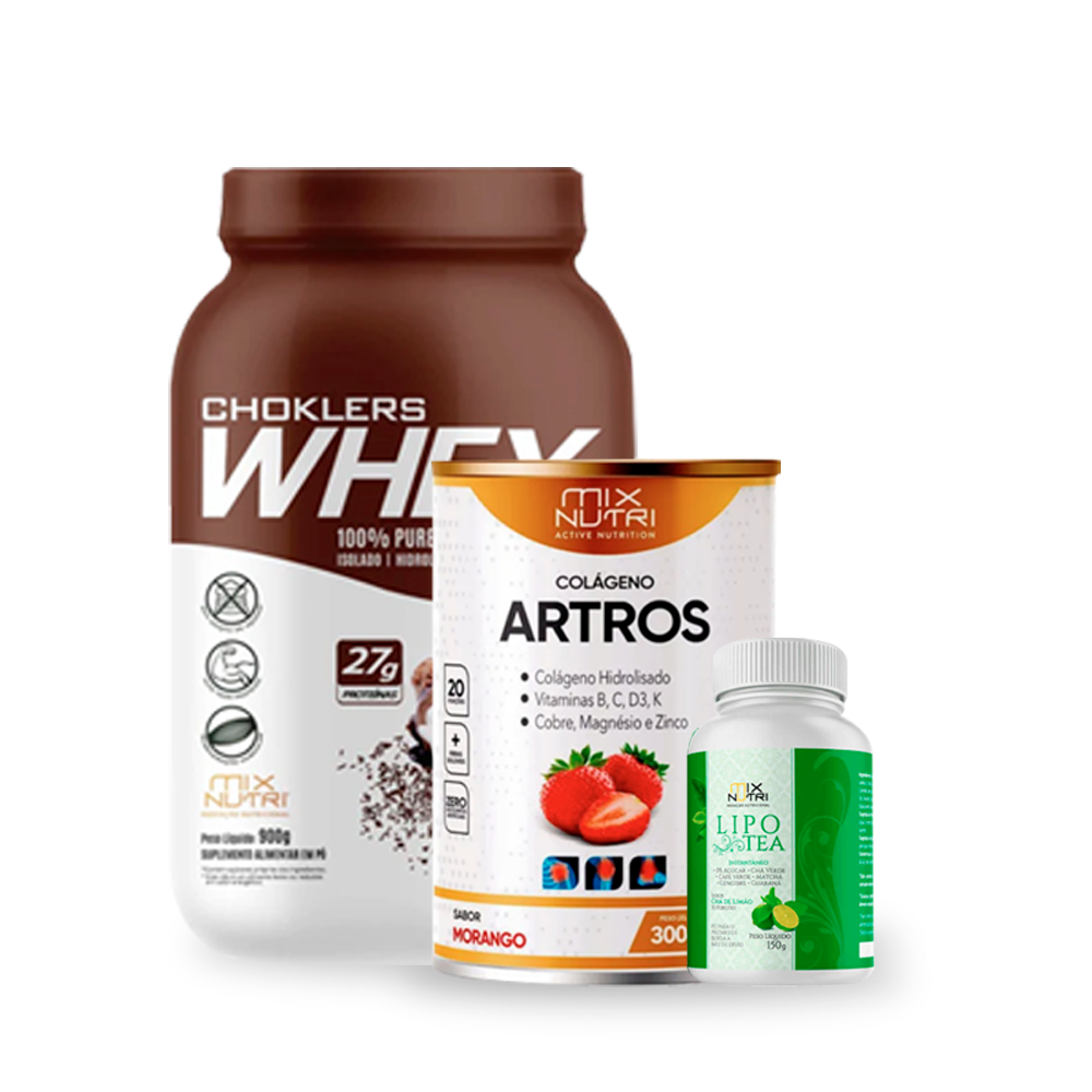 Pack Fit - Mix Nutri Proteína de 900 gr  + Lipo tea 150 gr + Colágeno Artros 300 gr