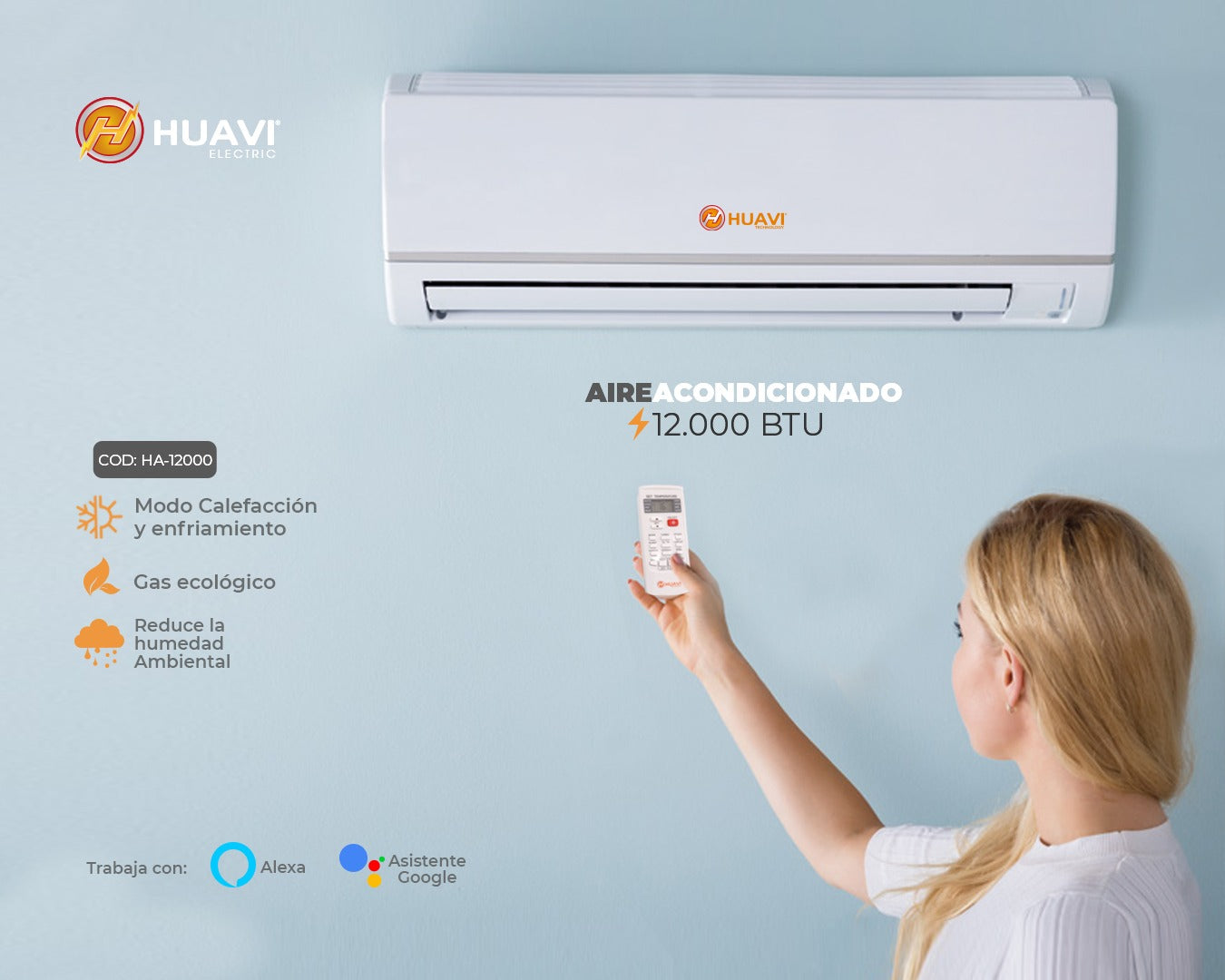 Aire Acondicionado Split Huavi 12000 BTU WiFi