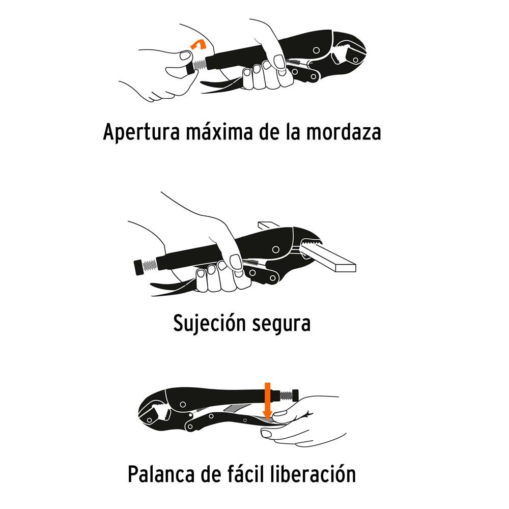 Alicate Truper de Presión 10 Mordaza Curva