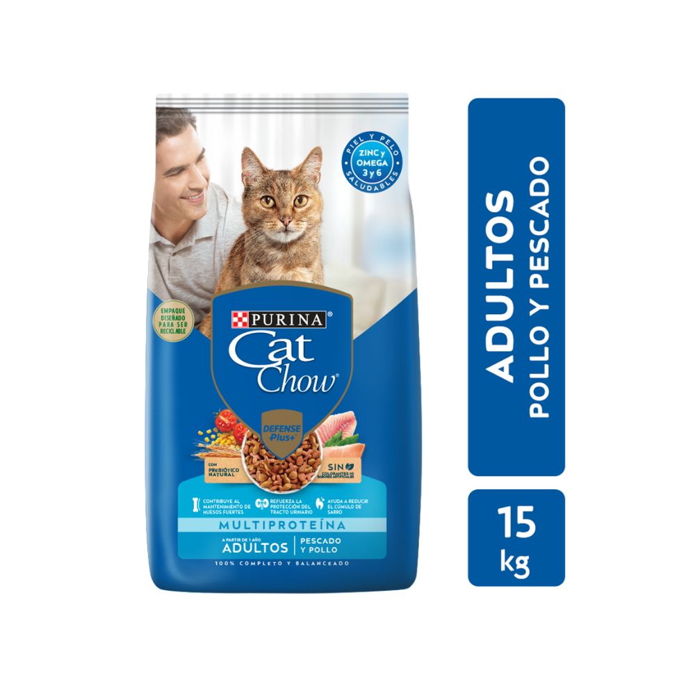 Alimento para Gatos Cat Chow de Pollo y Pescado 15 kg