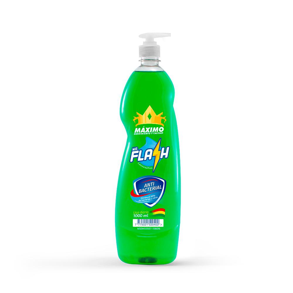 Lavavajilla Mr. Flash Antibacterial Limón 1000 ML.