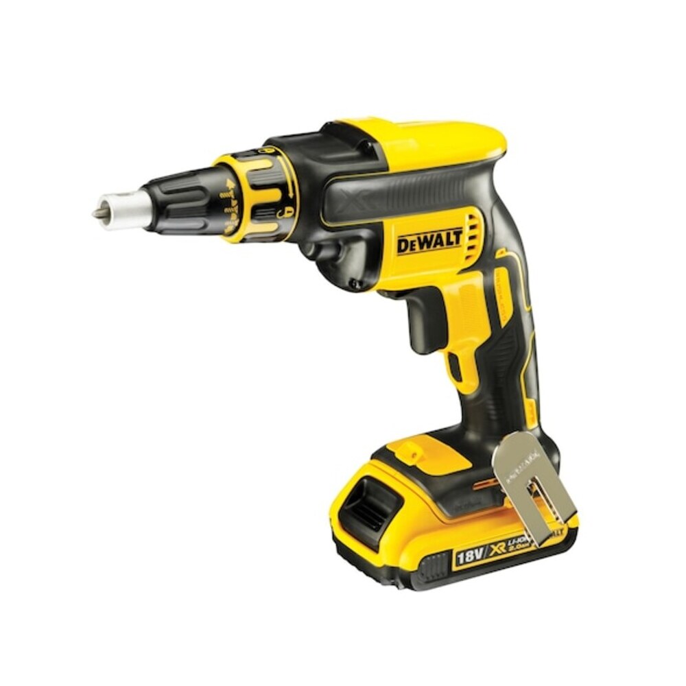 Atornillador Panel Yeso sin Escobillas Dewalt XR 18V con 2 baterías Li-Ion 2Ah