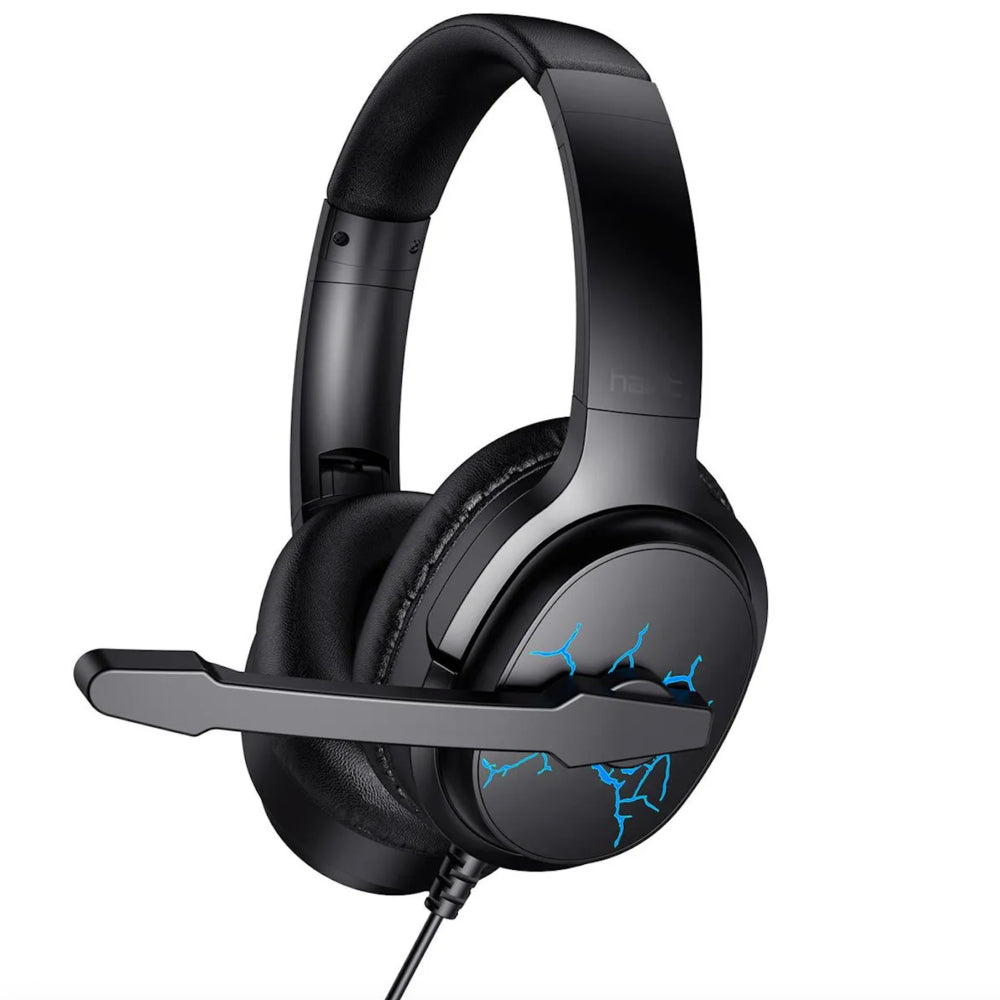 Audifonos Gamer Havit LED Azul con Microfono Cable USB Control de Volumen Codigo H213U-BLK