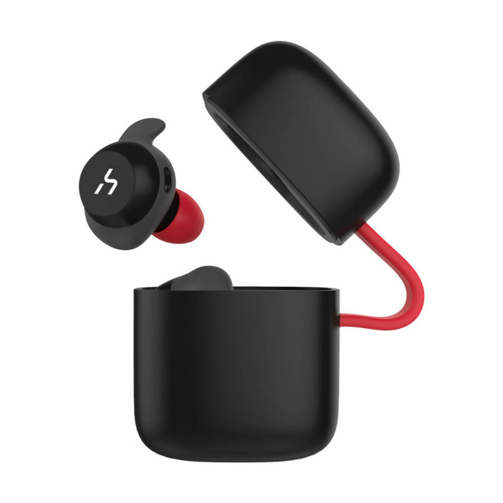 Audifonos Havit Deportivos Resistentes al Agua IP6X con Bluetooth y Autonomia hasta 3.5 horas color Negro y Rojo G1-BR