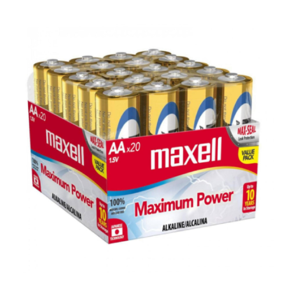 Bateria Pila Alcalina Maxell Caja de 20 Pilas AA Codigo 723453