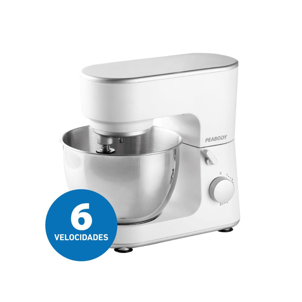 Batidora Planetaria Peabody de 1000W con Bowl de 4 Litros Plástico Blanco