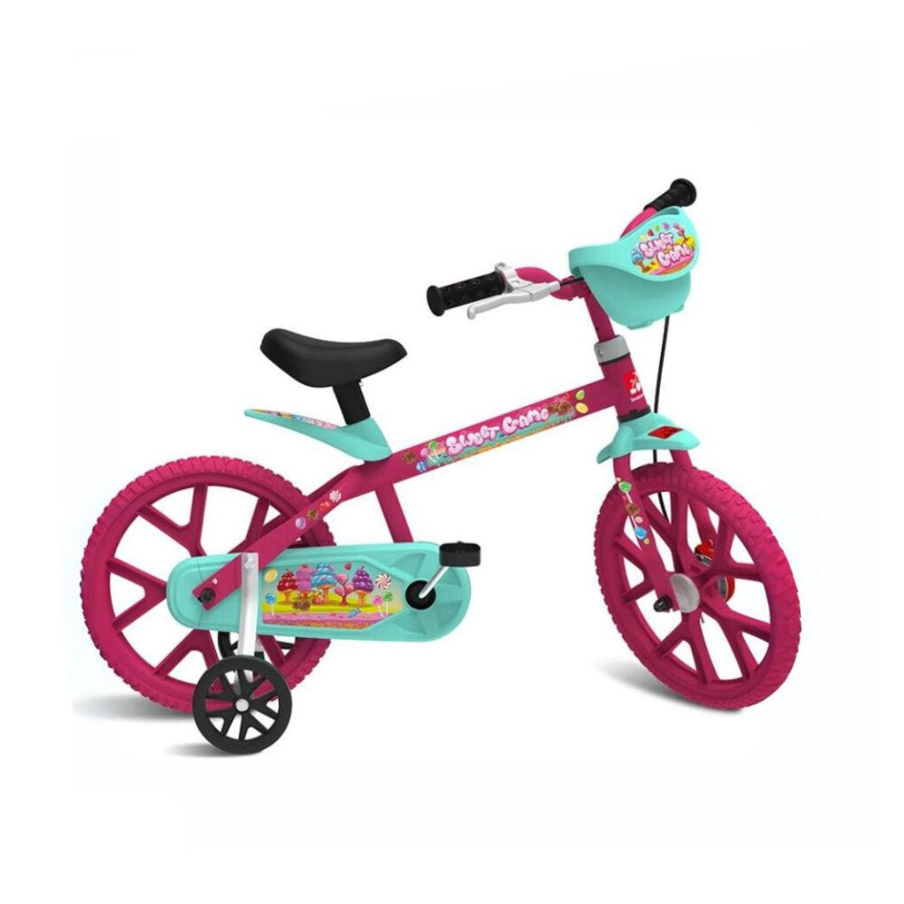 Bicicleta Aro 14 Bandeirante Sweet Game Rosa