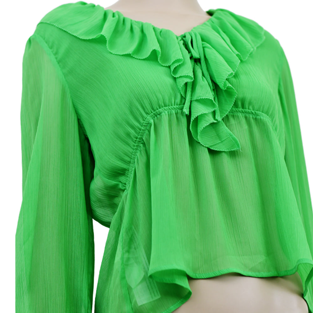 Blusa para Dama Mango Color Verde Pastel 37083269