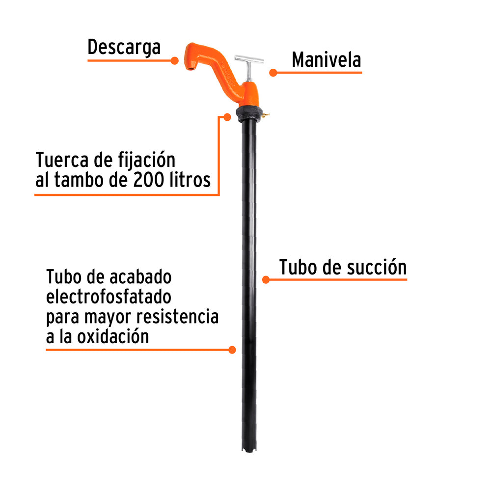 Bomba extractora de solventes con manija tipo T Truper