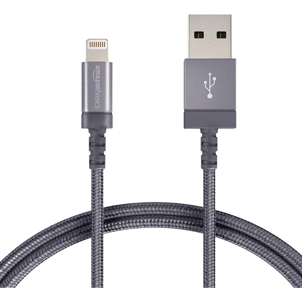 Cable Amazon Basic para Iphone Ipad USB-A a Lightning Certificado MFi de 1.8m color Gris Codigo L6LMF030-CS-R