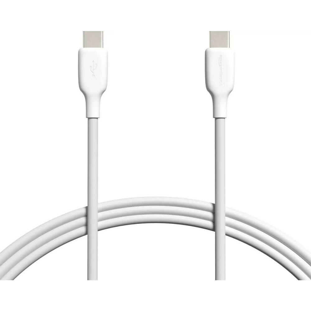 Cable Amazon Basic USB-C a USB-C 2.0 de carga rapida Certificado USB-IF 60W de 1.8m color Blanco Codigo B085SB6RSL