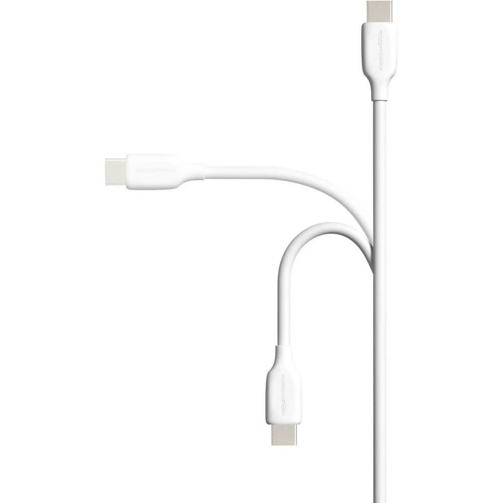 Cable Amazon Basic USB-C a USB-C 2.0 de carga rapida Certificado USB-IF 60W de 1.8m color Blanco Codigo B085SB6RSL