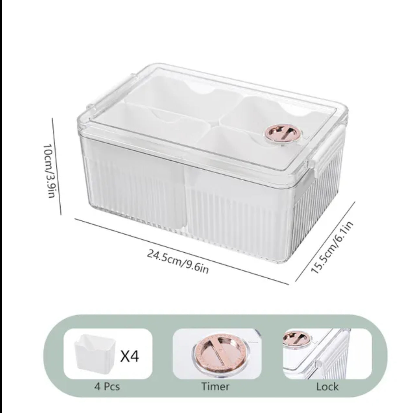 Caja de almacenamiento 4 compartimientos