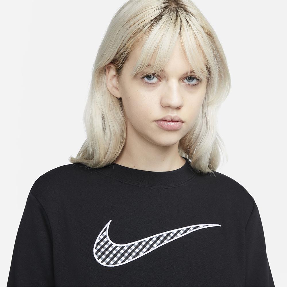 Camiseta Manga Larga Nike W Nsw Gingham Flc Crew