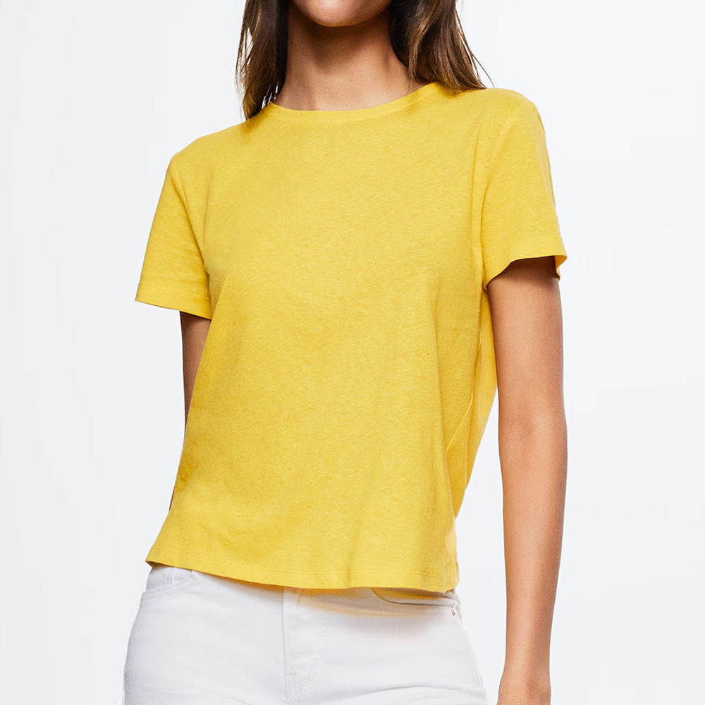 Camiseta para Dama Mango en Color Amarillo 37004384