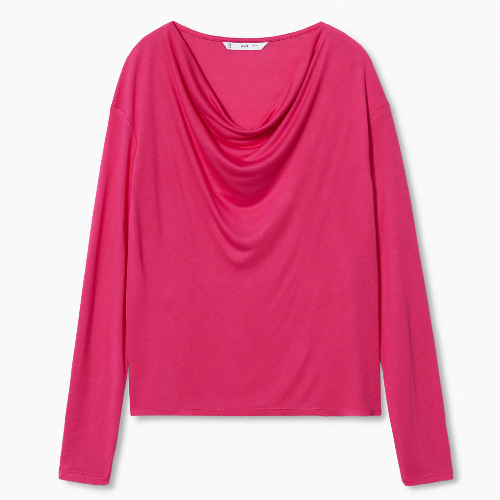 Camiseta para Dama Mango en Color Fucsia 37013860