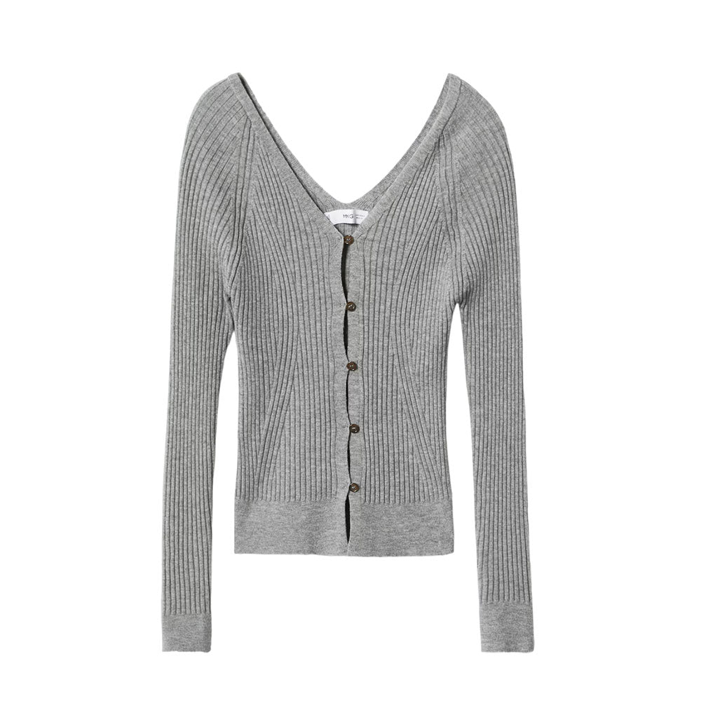 Cardigan para Dama Mango Color Gris Medio Vigore 37053840