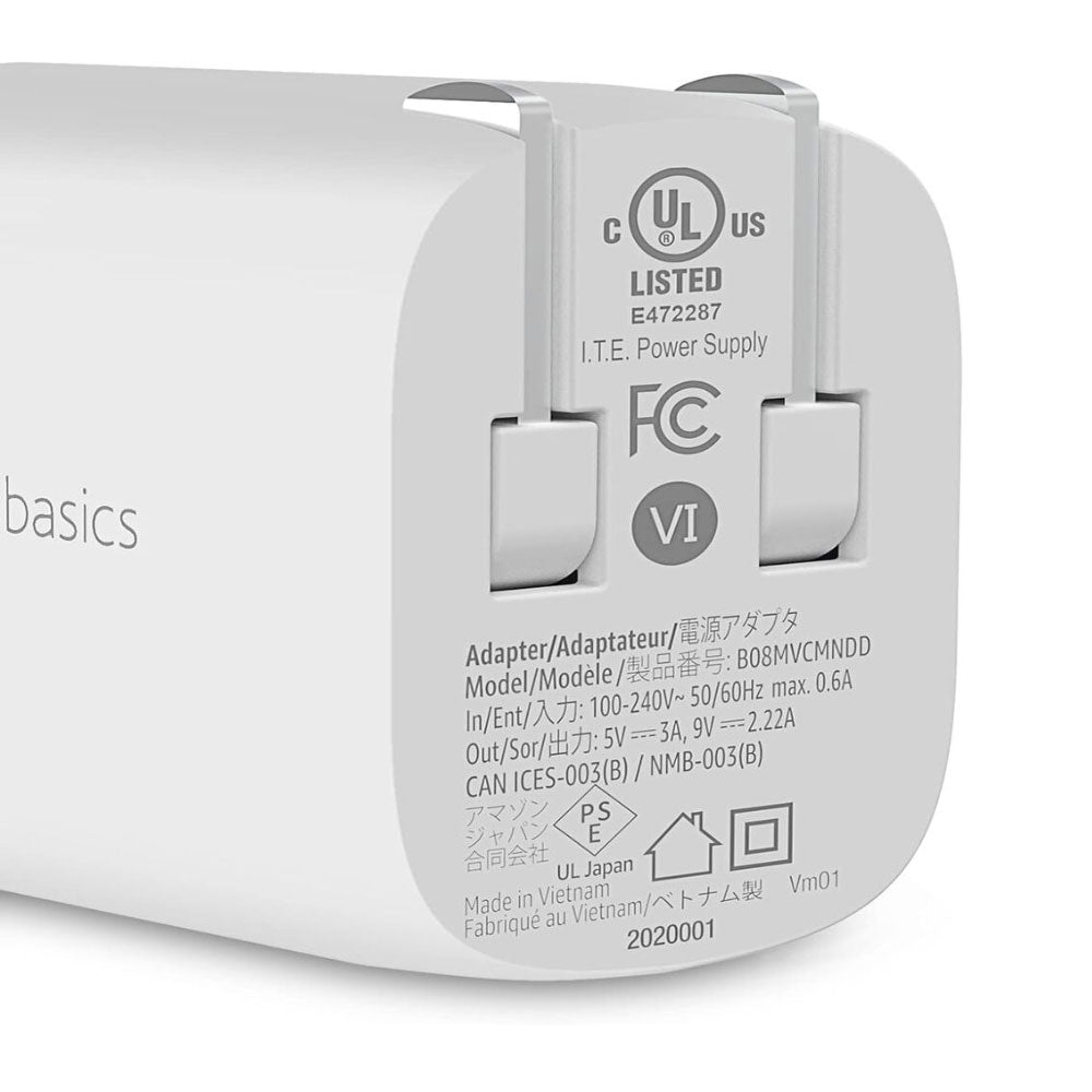 Cargador de Pared Amazon Basic USB-C 20W Carga Rápida B08MVCMNDD