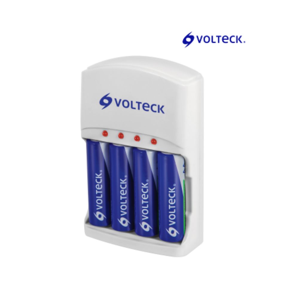 Cargador de Pilas Volteck AA- AAA y 9V