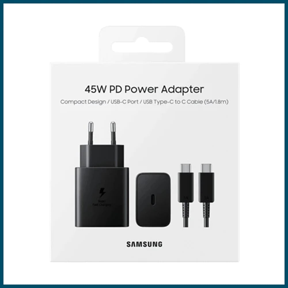 Cargador Samsung 45W PD Adapter USB-C to C con cable (5A/1.8m)