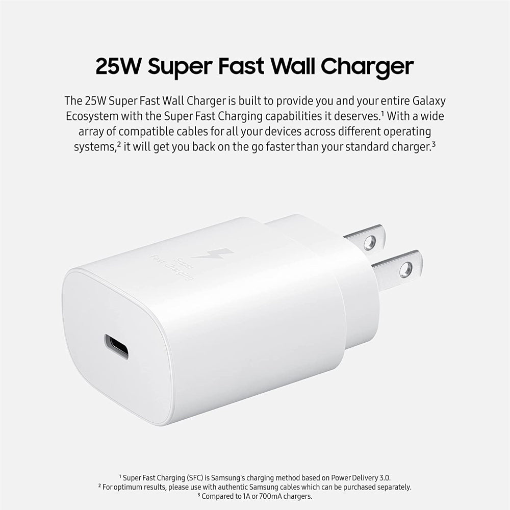 Cargador Samsung de Carga Rapida 25W USB-C color blanco Codigo GH68-53055A