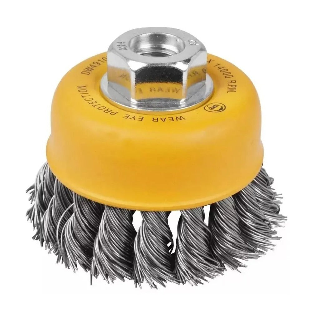 Cepillo de Copa Trenzada Dewalt de 3" x M14