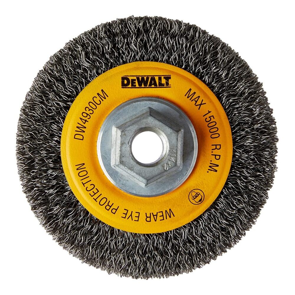 Cepillo de Rueda Rizado  Dewalt de 4″ M14 15000 RPM Metal Inoxidable