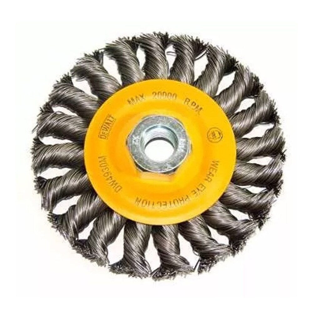 Cepillo de Rueda Trenzada  Dewalt de 4" x M14 0.20" 0.5mm Carbon