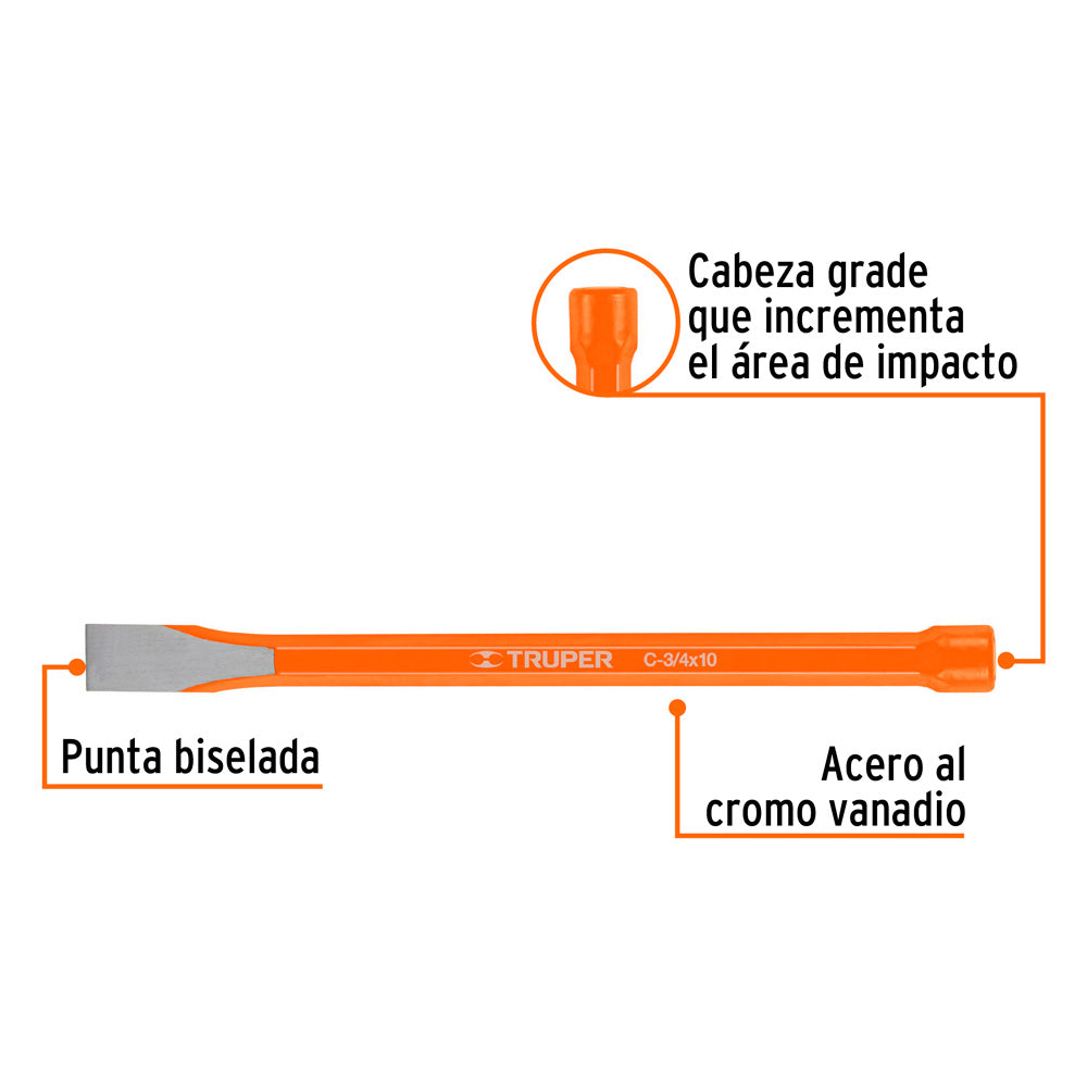 Cincel Truper de Corte Frío de 3/4 X 10"