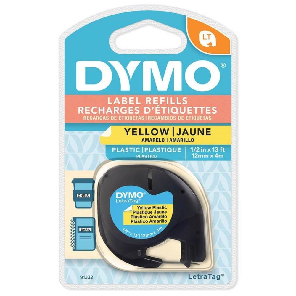 Cinta Dymo Letratag Plastico Amarillo 12mm x 4m Codigo 91332