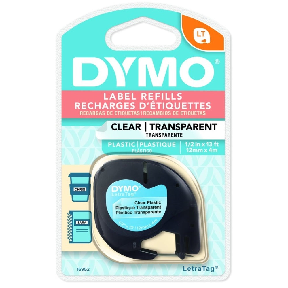 Cinta Dymo Letratag Plastico Transparente 12mm x 4m Codigo 16952