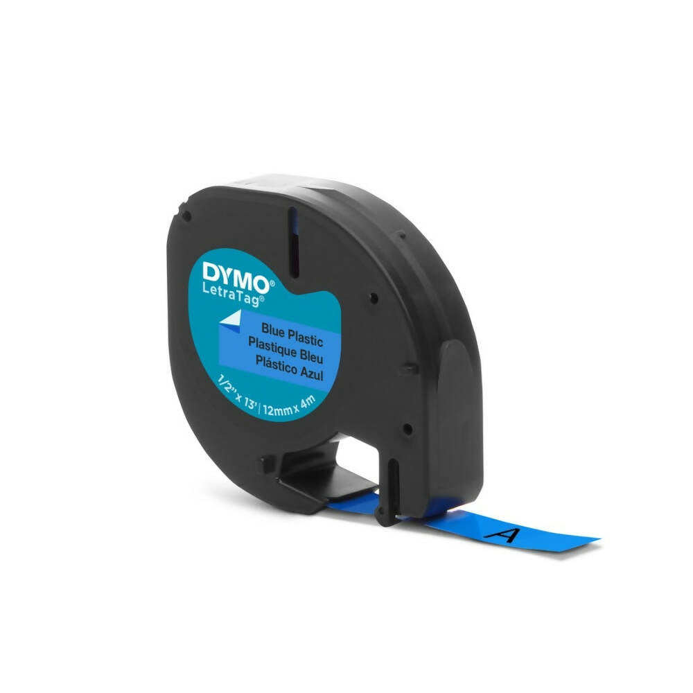 Cinta Dymo Letratag Plastico Azul 12mm x 4m Codigo 91335