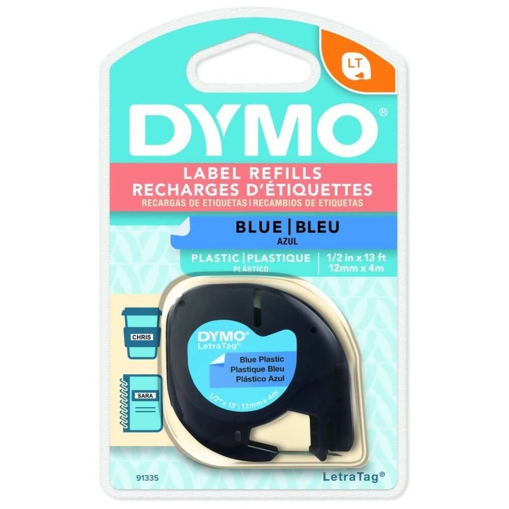 Cinta Dymo Letratag Plastico Azul 12mm x 4m Codigo 91335