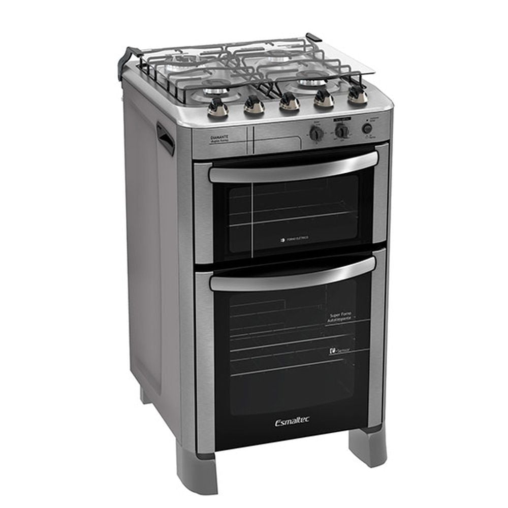 Cocina Esmaltec Diamante Inox de 4 Hornallas