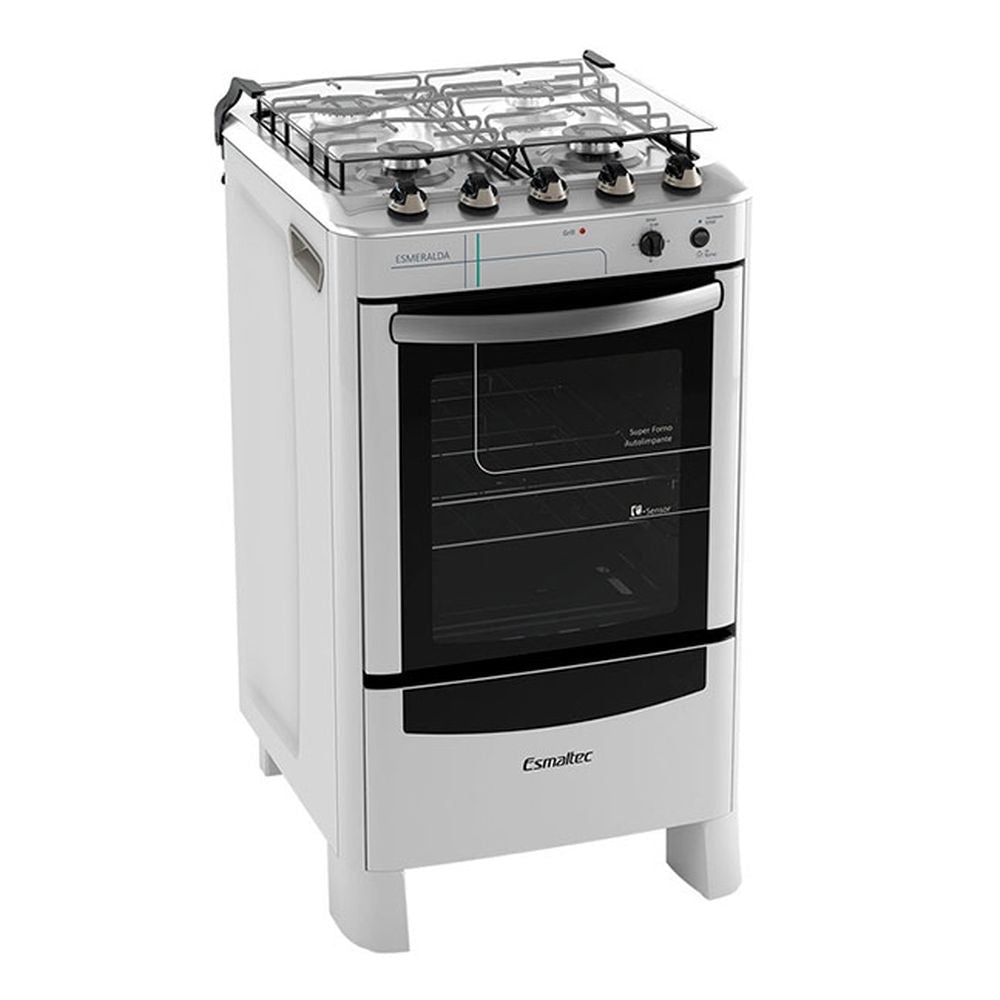 Cocina Esmaltec Esmeralda Inox de 4 Hornallas