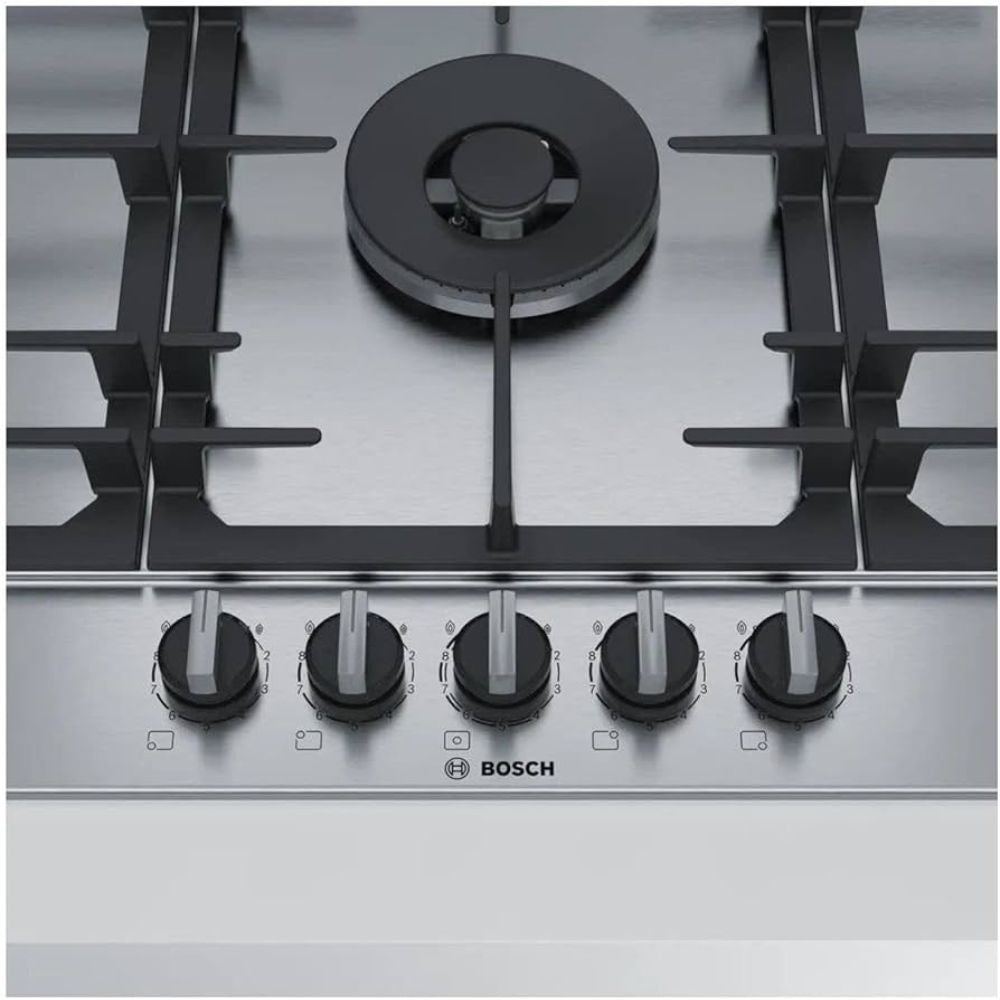 Cocina Bosch Inox a Gas 5 Q 90 Cm Flame Select