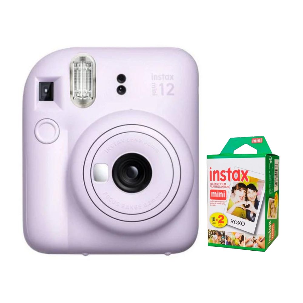 Combo Cámara Fotográfica Fujifilm Instax Mini Blosson Color Lila + Papel Fotográfico Fujifilm Instax