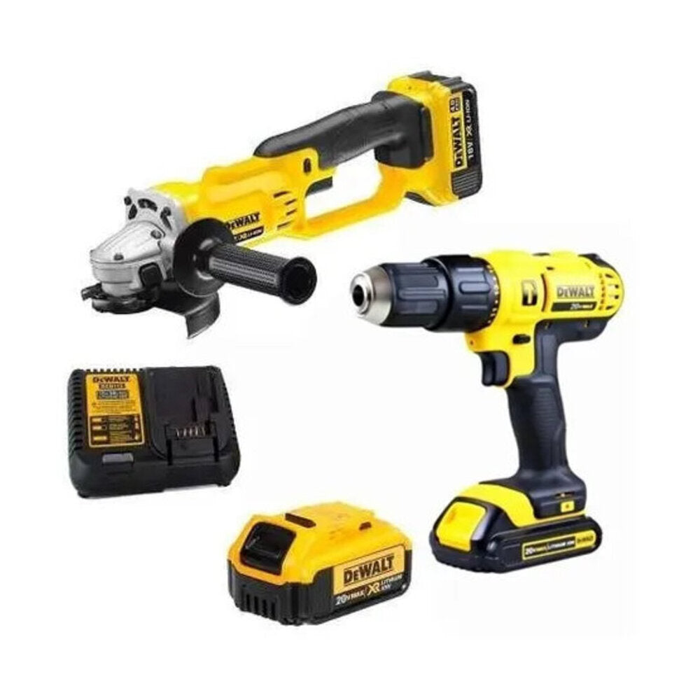 Combo Dewalt Taladro-Atornillador1/2''+Amoladora 4,5″ 20V XR