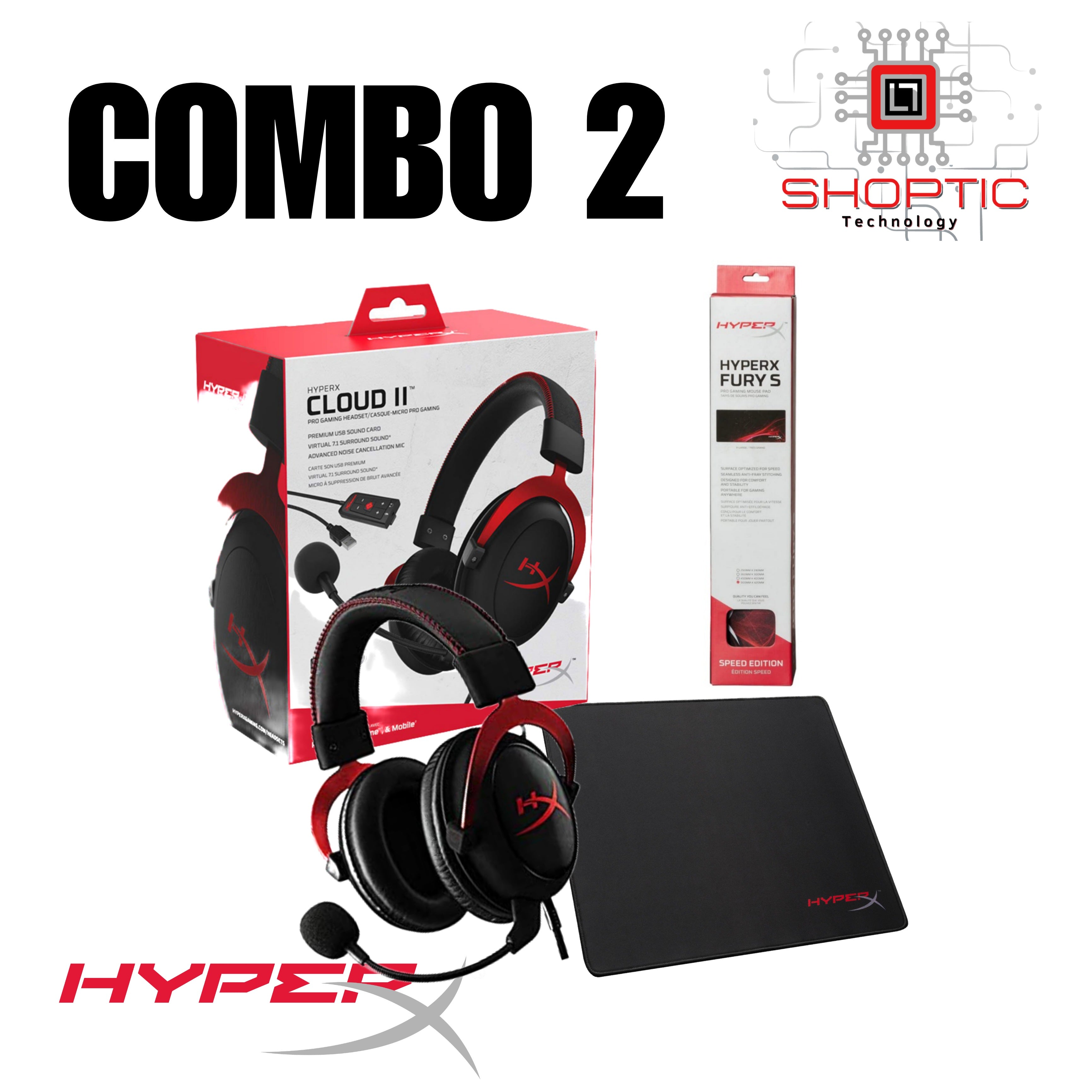 Combo Gaming 2: Hyperx Cloud ll GUN METAL+ Mouse Pad HyperX Fury S (M)